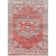 preview thumbnail 2 of 6, Livabliss Nolita Bold Medallion Machine Washable Area Rug 2' 6" x 10' - Runner - Red/Blue