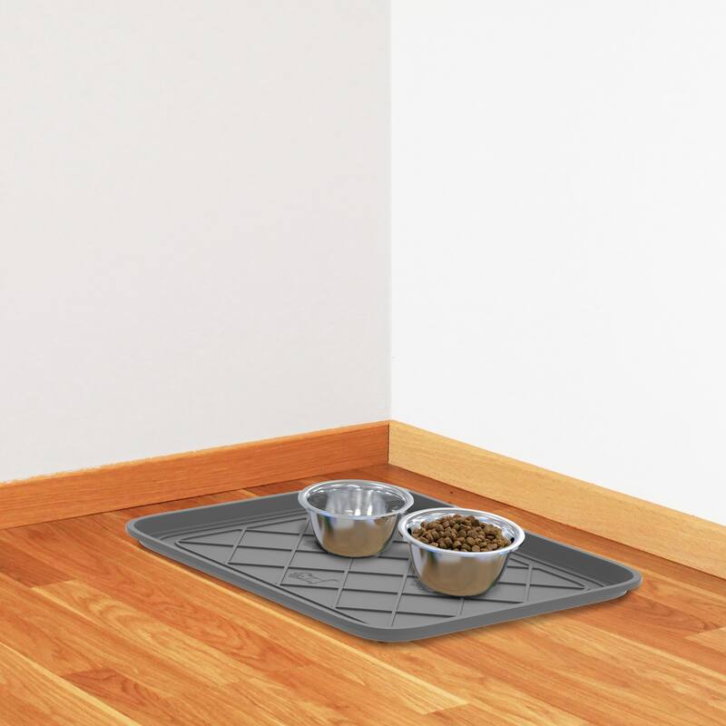 All Weather Boot Tray - Small Water-Resistant Plastic Utility Shoe Mat for Indoor and Outdoor Use by Stalwart (Gray)