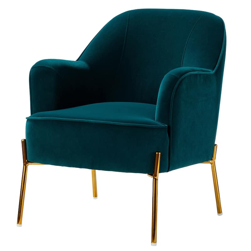 Barbara Modern Velvet Accent Chair for Bedroom with Metal Legs by HULALA HOME