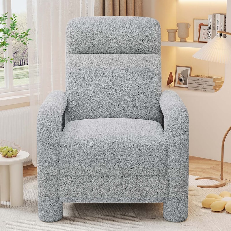 Upholstery Recliner Armchair with Adjustable Backrest, for Living Room Comfort - Light Grey