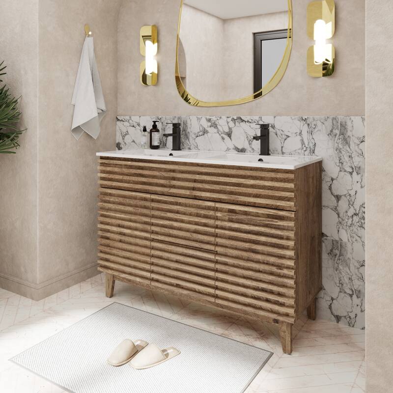Bathroom Vanity Set W/Drop in Sink Faucet Cabinet Combo