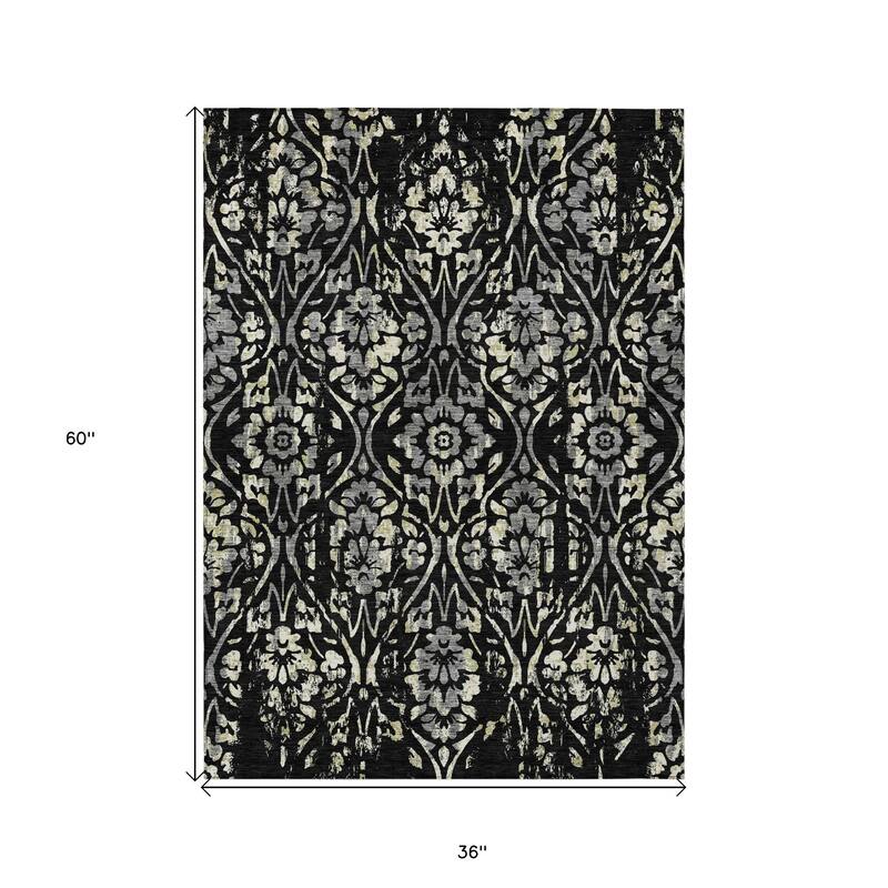 HomeRoots Floral Transitional Rectangle Outdoor Rug