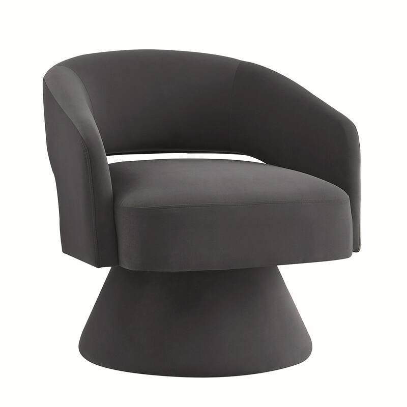 360 Degree Velvet Swivel Barrel Chair