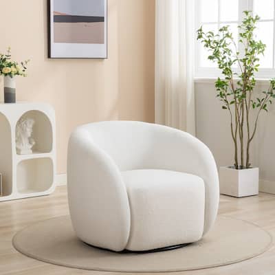 SEYNAR Modern Glam Upholstered 360 Degree Swivel Accent Armchair