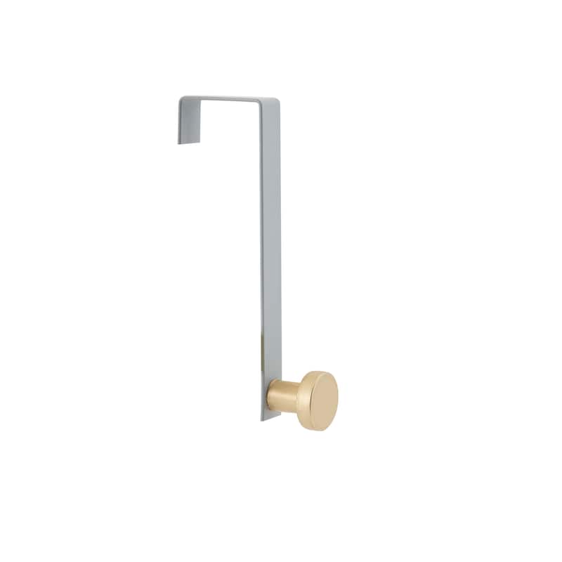 Elle Décor 3 Pack Single Over the Door Hooks in Grey - 1.2"x 3.3"x 6.3"