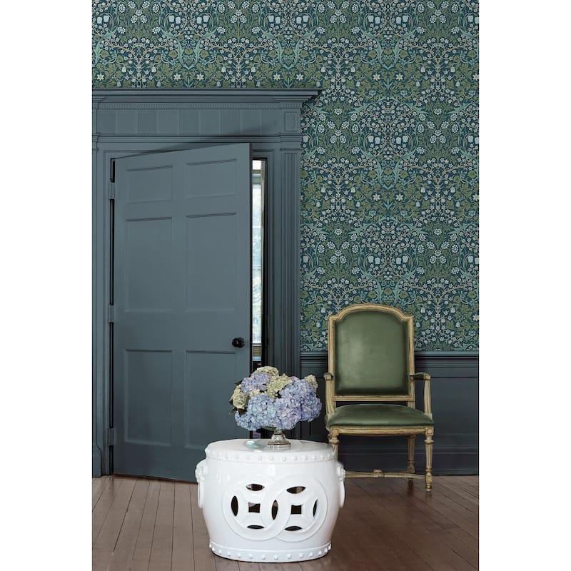 Seabrook Designs Victorian Garden Floral Prepasted Wallpaper