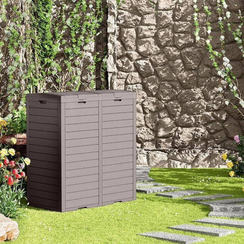 Heavy-Duty Outdoor Trash Bin-118L/31GAL Single-Bucket & 230L/62GAL Double-Bucket Options