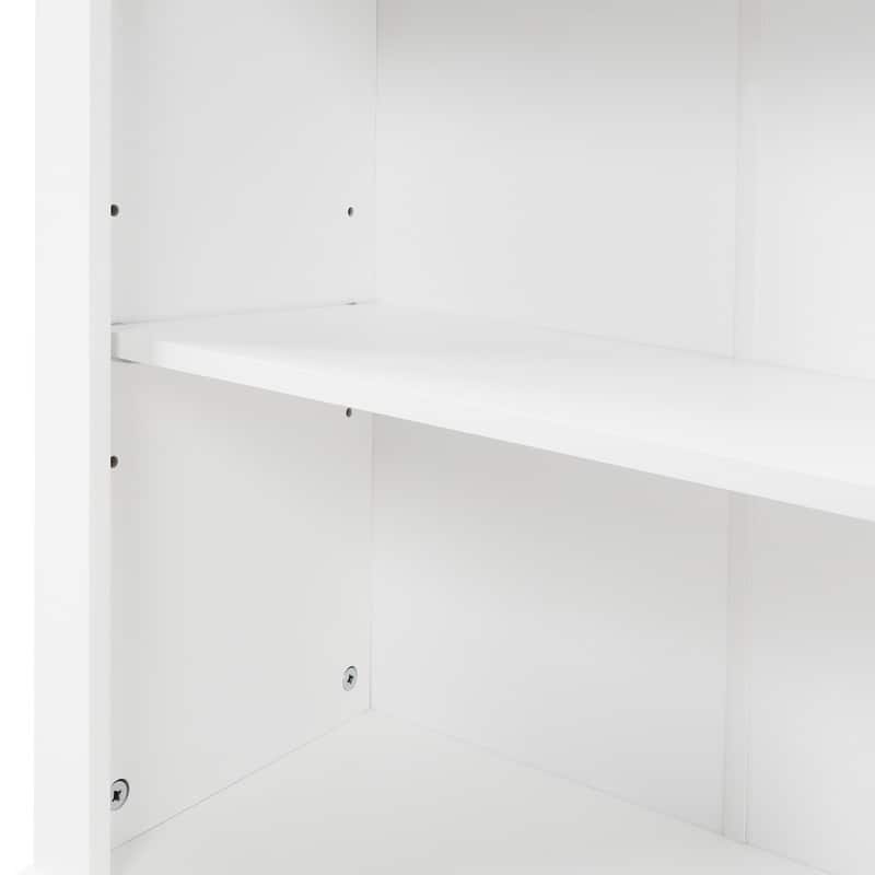 Tall Bathroom Storage Cabinet, Freestanding Storage Cabinet with Drawer and Adjustable Shelf, MDF Board with Painted Finish
