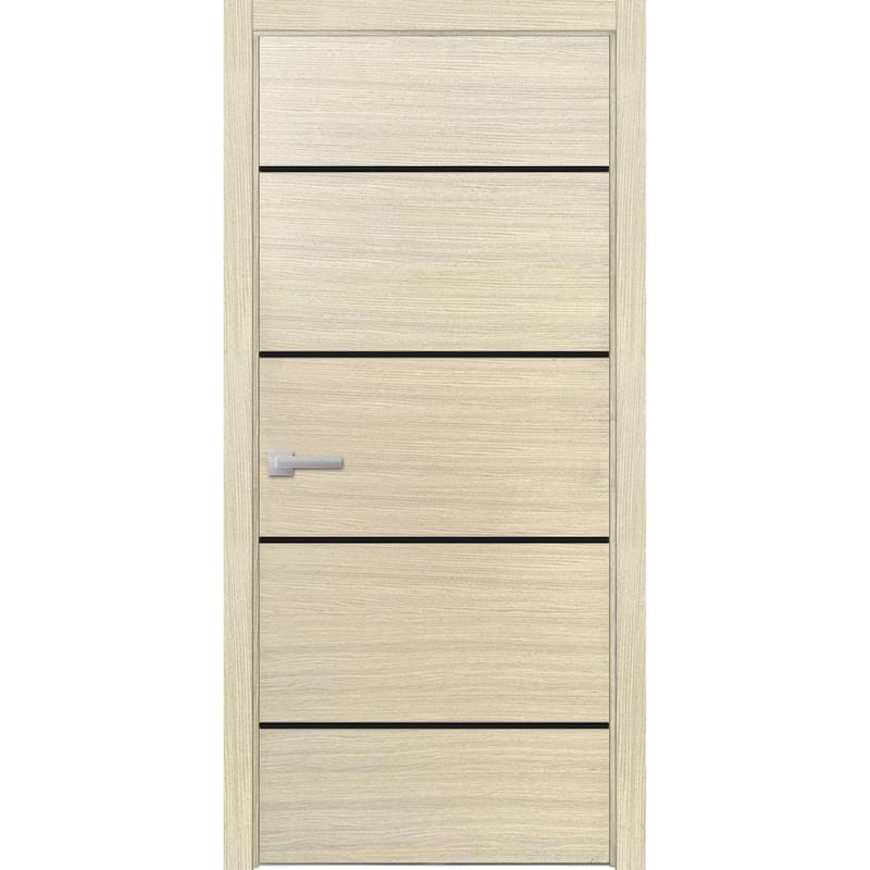 Solid French Door 28 x 80 Planum 0015 Natural Veneer with| Bathroom - 30" x 84"