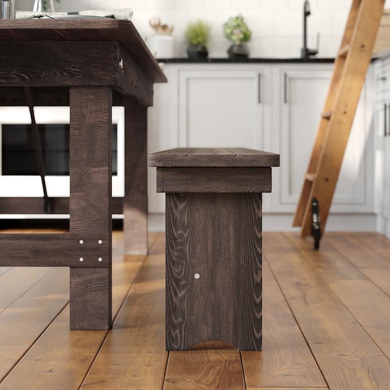 40" x 12" Antique Rustic Solid Pine Folding Farm Bench