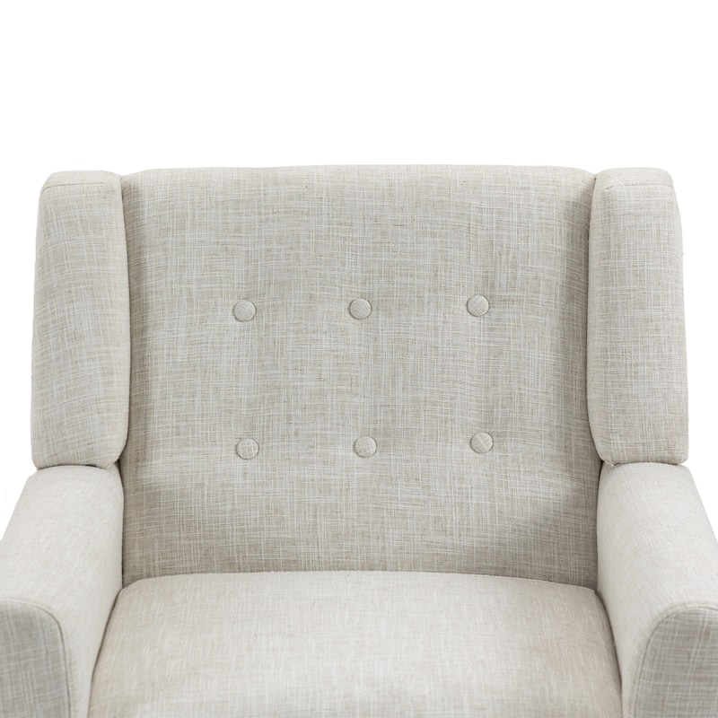 Modern Accent Chair Cotton Linen Upholstered Chair for Living Room