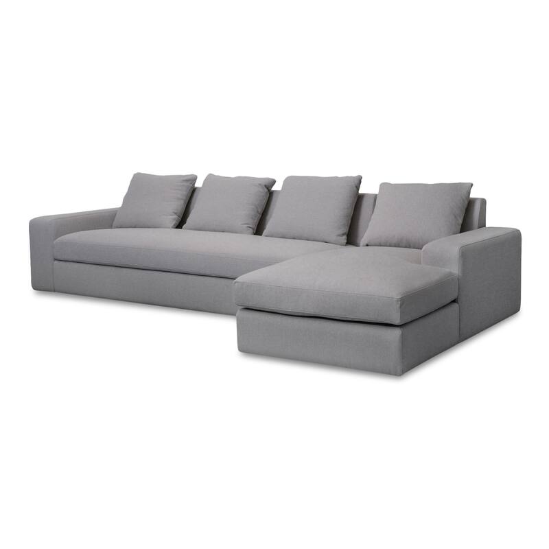 NADAAL STUDIOS Cavan Right-Facing Sectional Sofa, Wide Track Arms, Performance Polyester Upholstery, Seats 5, Rust