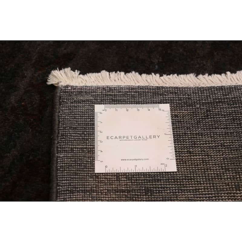 ECARPETGALLERY Hand-knotted Vibrance Dark Brown Wool Rug - 9'1 x 11'11