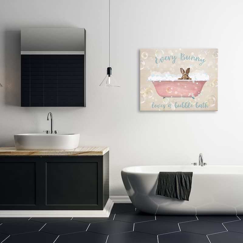 Stupell Every Bunny Loves Baths Canvas Wall Art Design By Susan Arnot