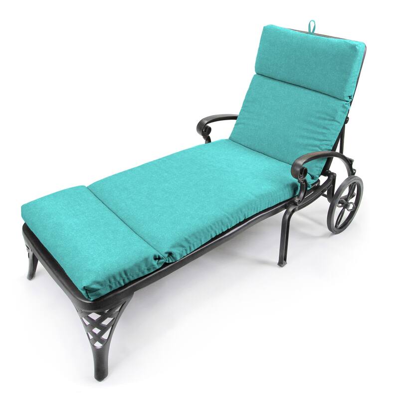 72" x 22" Outdoor Chaise Lounge Cushion with Ties and Loop