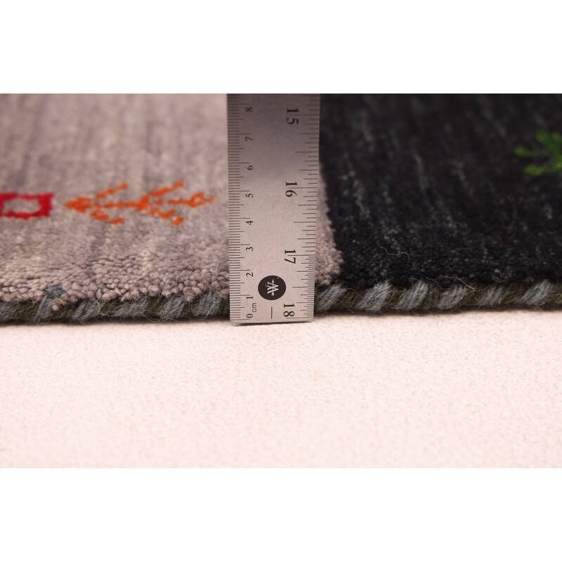 ECARPETGALLERY Hand Loomed Kashkuli Gabbeh Navy Wool Rug - 6'9 x 9'9