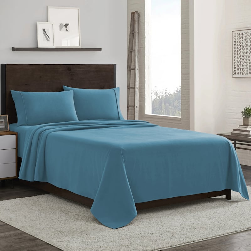 1500 Supreme Sweet Home Collection Flannel Sheet Set - King - Denim