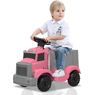 EROMMY 12V Ride-On Fire Truck for Kids with Music, Lights & Dual Motors