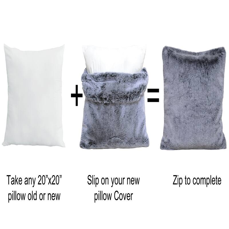 Serenta Heavy Fauxfur Pillow Shell 2 PC Set, NO INSERT