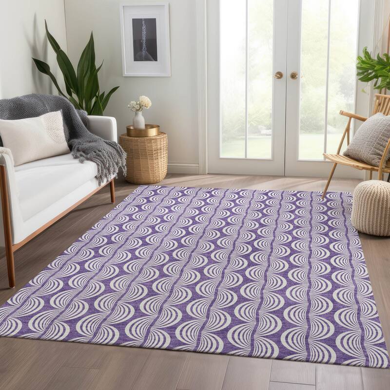 Premium Washable Super Soft Transitional Scallop Mayfield Rug