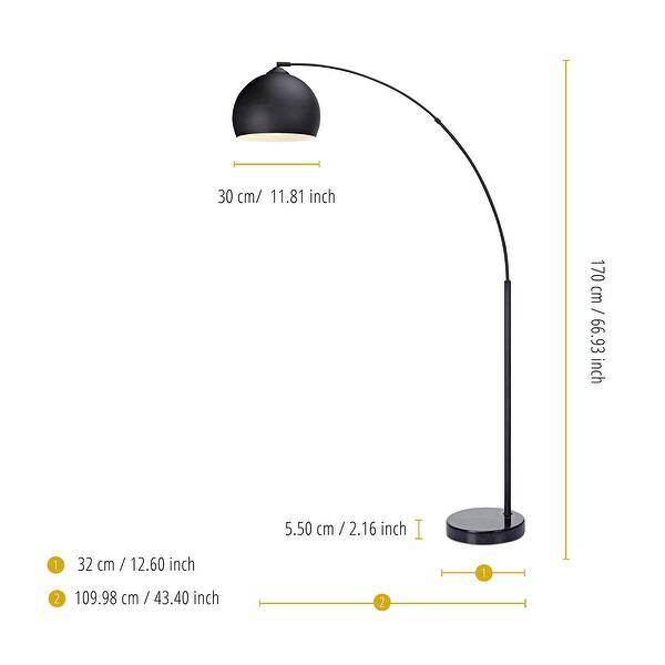 Arquer Arc Metal Floor Lamp with Bell Shade, 67", Black