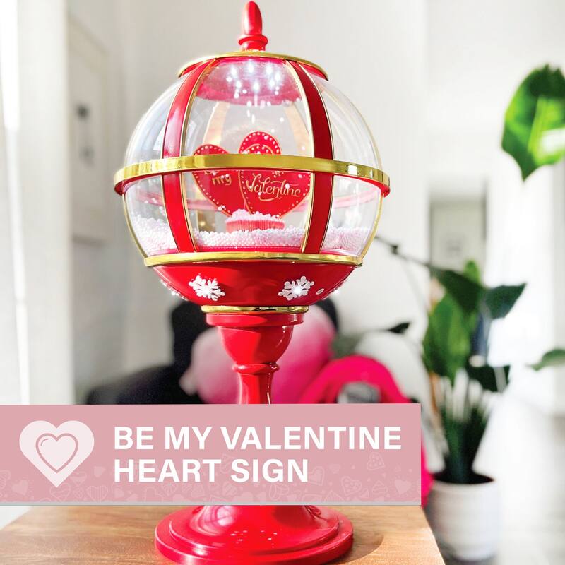 Fraser Hill Farm 23-In. Musical Snowy Tabletop Valentine's Day Lantern