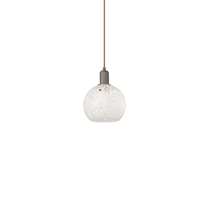 Innovations Lighting 716-1P-11-8 White Mouchette Pendant White - Oil Rubbed Bronze / White Mouchette