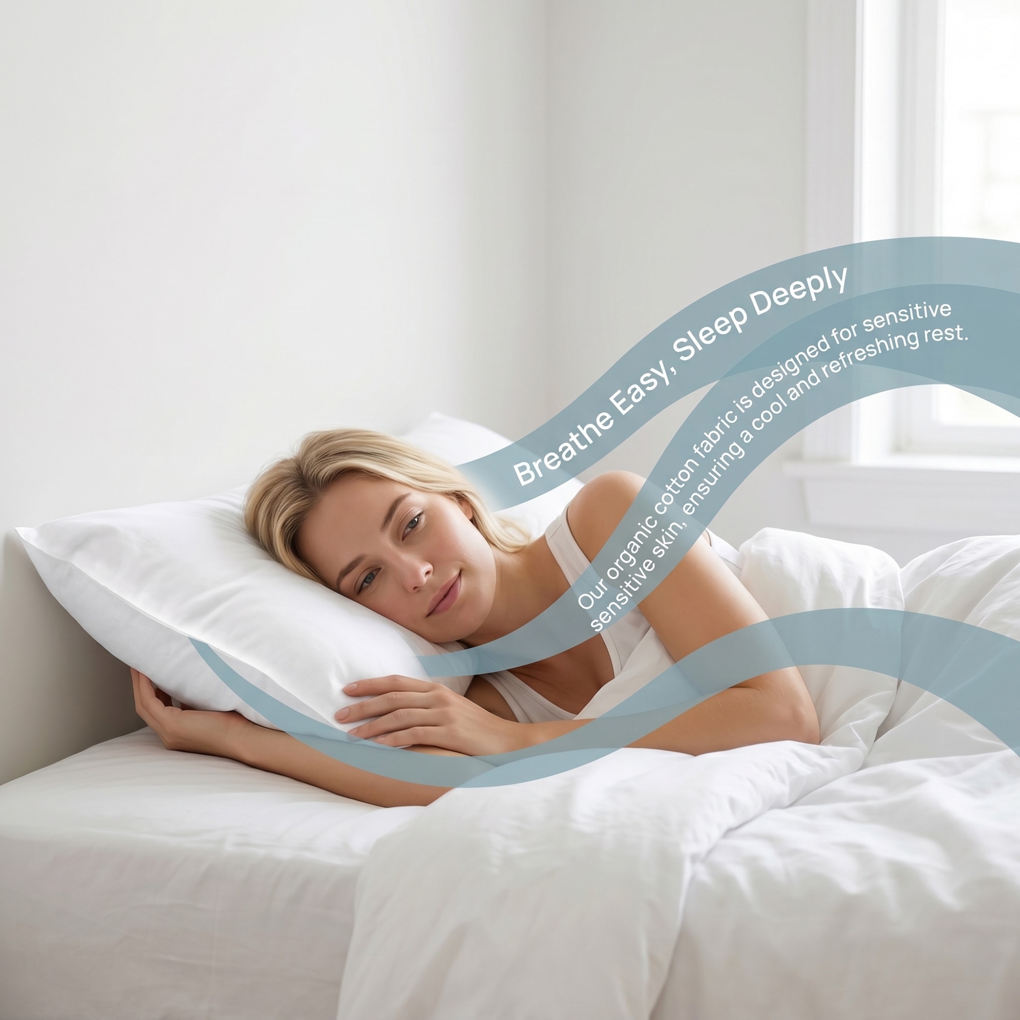 Standard Size Zippered Pillow Protector, 2 Pack, Plain Weave Waterproof , Suitable for Home and Hotel Use.