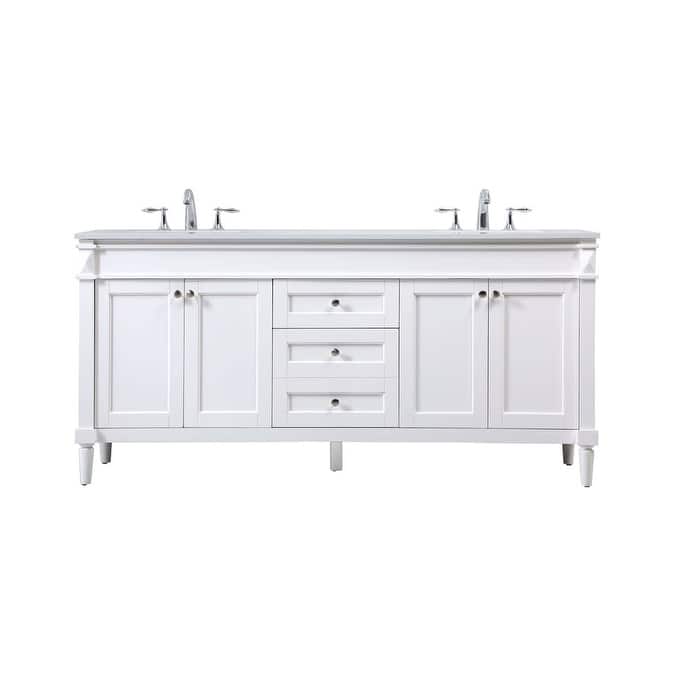 Elegant Lighting VF31872D Bennett 72" Free Standing Double Basin - White