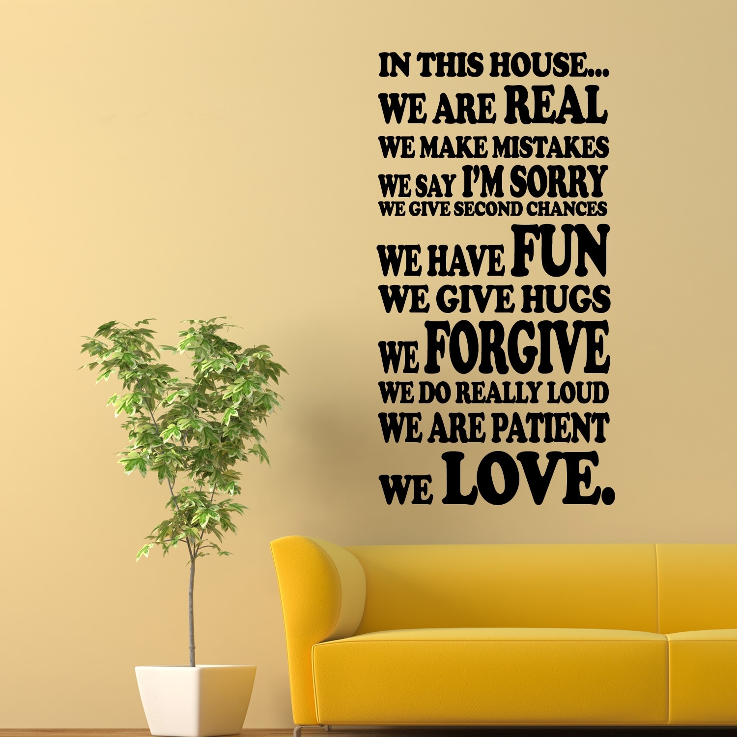 Walplus Wall Sticker Family Rules Quote Art Decal Room Home Decorations 
