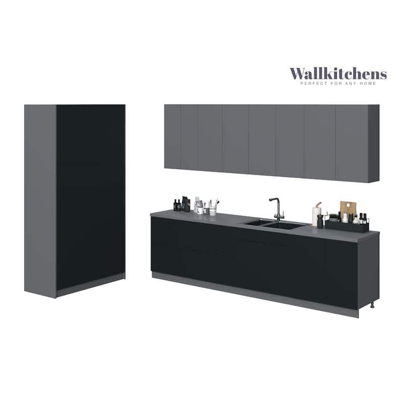 Kitchen Oasis Collection Black Color Base Size 10Ft Wide - 123x50 - Silver
