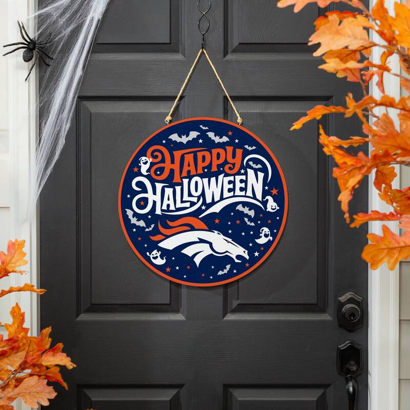 Denver Broncos 18" x 18" Halloween Door Décor Wall Sign
