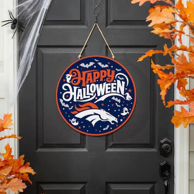 Denver Broncos 18" x 18" Halloween Door Décor Wall Sign