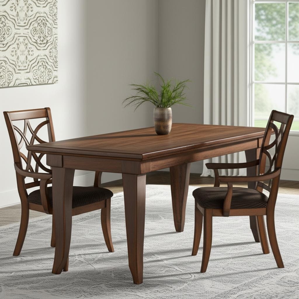 HomeRoots Set of Two Brown Upholstered Microfiber And Solid Wood Open Back Dining Arm Chairs
