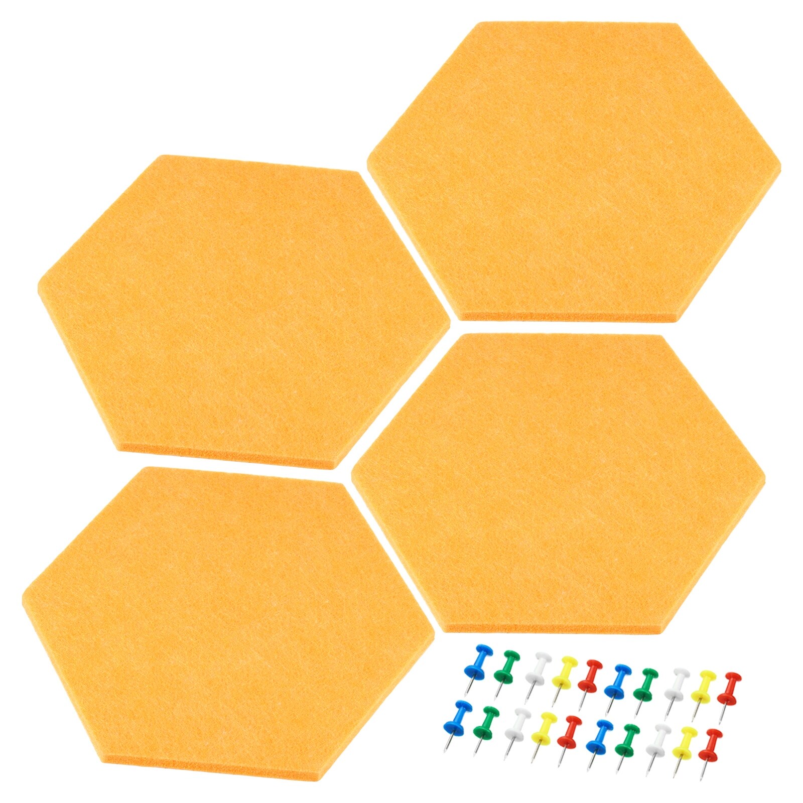 Set Of 6 Hexagon Felt Pin Board Self Adhesive Bulletin Memo Photo
