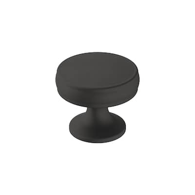 Renown 1-1/4 in (32 mm) Diameter Matte Black Cabinet Knob - 1.25