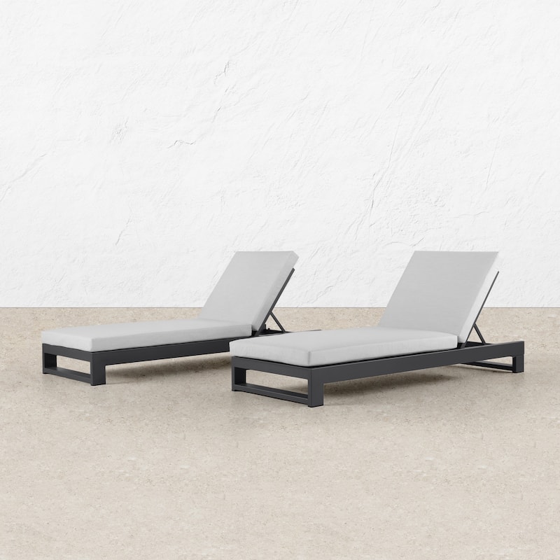 KOVA Minimalist Aluminum Outdoor Chaise Lounge (Set of 2)