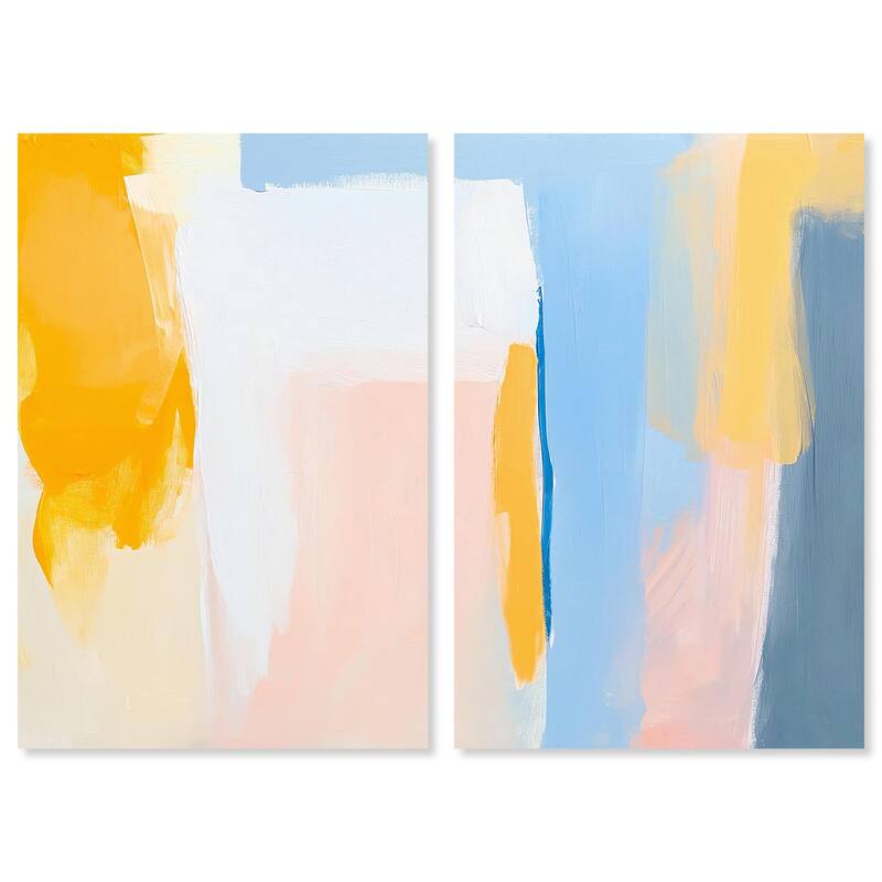 Lightwave Tides Canvas Set of 2 by Art Remedy, Gallery Wrapped - 16" x 24"