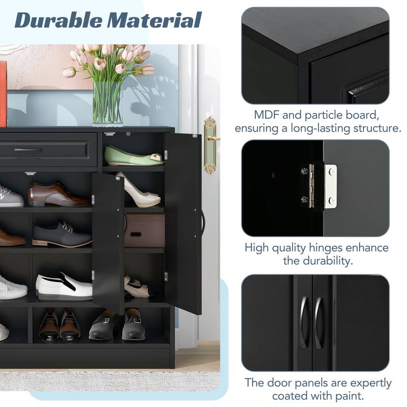Sleek Modern Shoe Storage Cabinet with Adjustable Shelves, Shoe ...