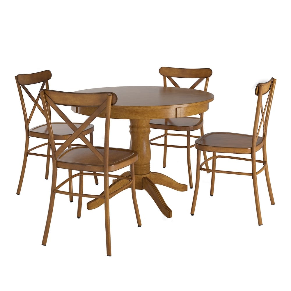 Wilmington II 42" 5-Piece Metal Chair Dining Set by iNSPIRE Q Classic
