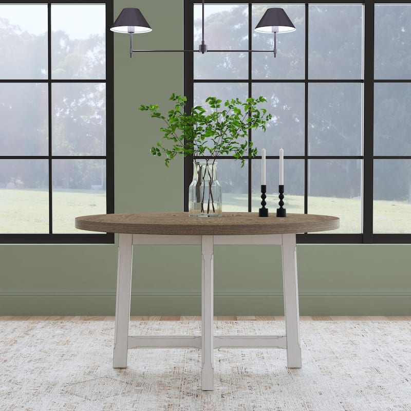 Melody White Wood Round Dining Table - 52" x 30" x 52"