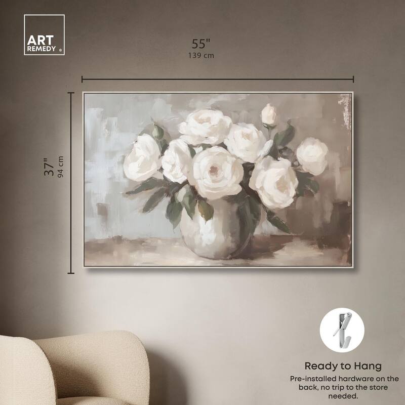 Creamy Cascade Cluster II Canvas by Art Remedy