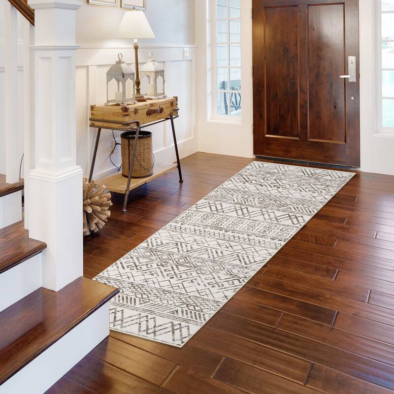 Garvee Boho Area Rug Moroccan Accent Rugs Geometric Distressed Carpet