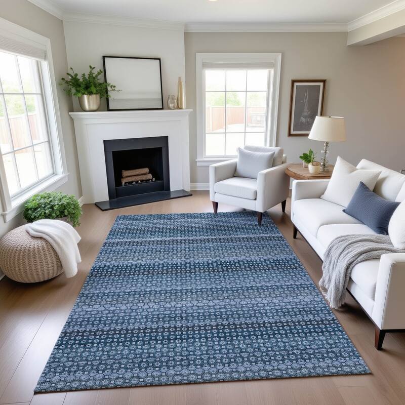 Premium Washable Super Soft Moroccan Ombre Mayfield Rug - Denim - 8' x 10'