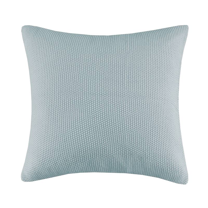 INK+IVY Bree Knit Euro Pillow Cover - Light Blue