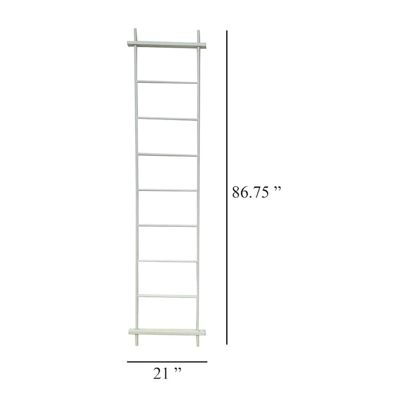 Plant Display Stand, 87 Inch 7 Tier Ladder Design, White Metal Body