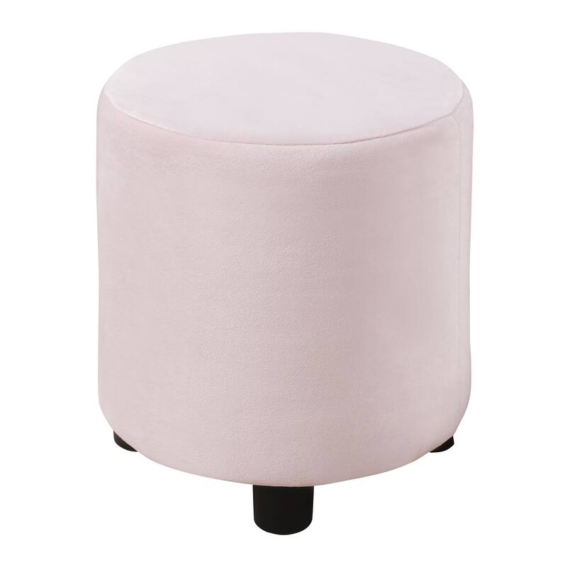 Velvet Upholstered Full Size Mother & Child Bed with Bedside Desk and Stool, Pink