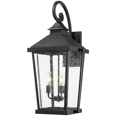 27 Inch 3-Light Outdoor Wall Light Seeded Glass