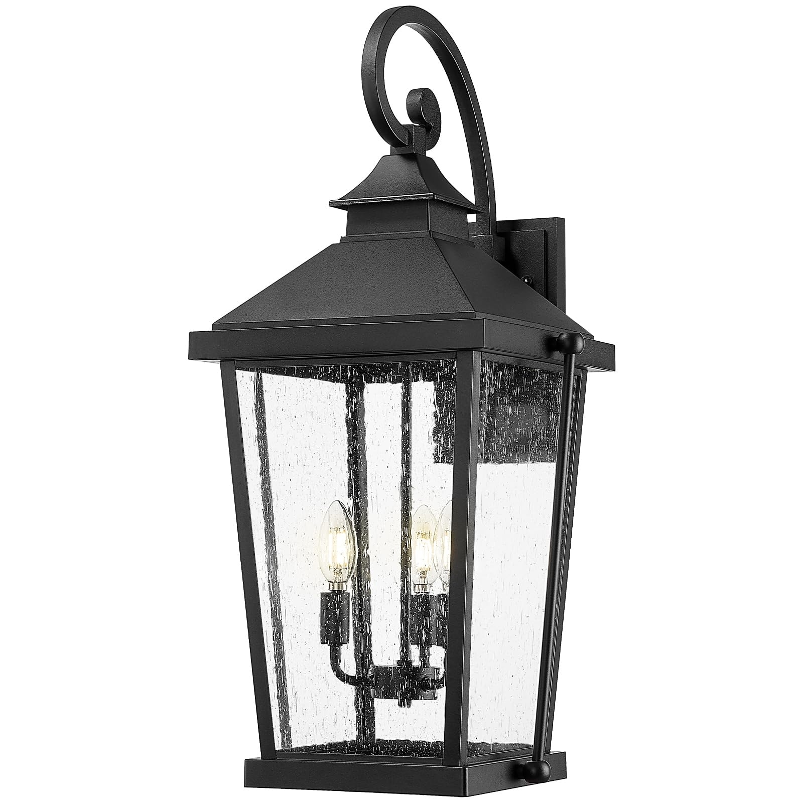 27 Inch 3-Light Outdoor Wall Light Seeded Glass
