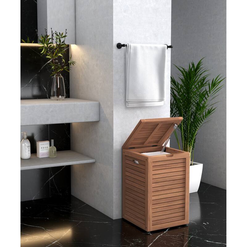 The Original Spa Square Teak Laundry or Storage Hamper